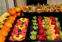 Creative fresh fruit display for a school foodservice program